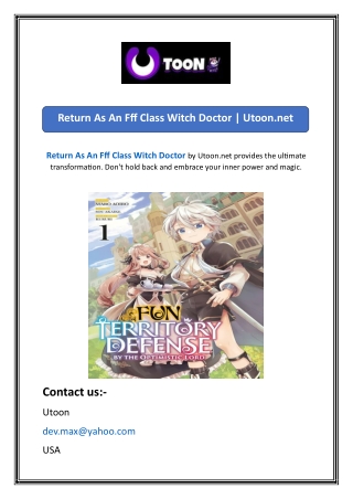 Return As An Fff Class Witch Doctor  Utoon.net