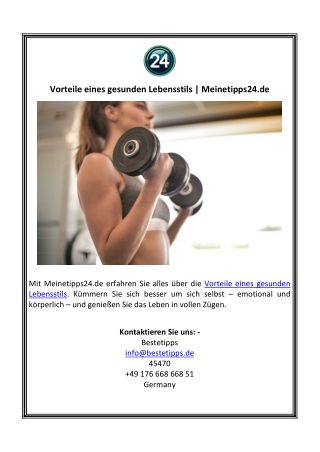 Vorteile eines gesunden Lebensstils | Meinetipps24.de