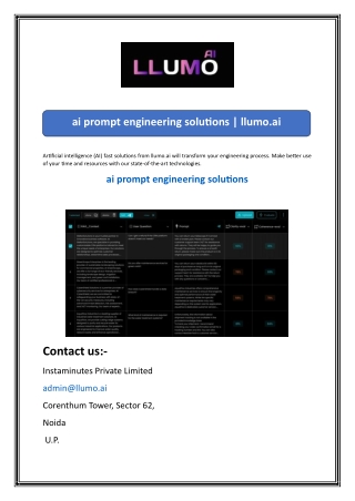 ai prompt engineering solutions  llumo