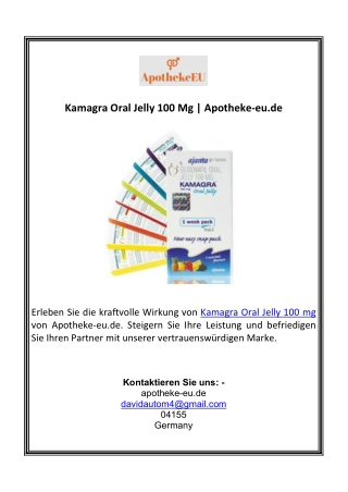 Kamagra Oral Jelly 100 Mg | Apotheke-eu.de