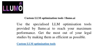 Custom LLM optimization tools  llumo.ai