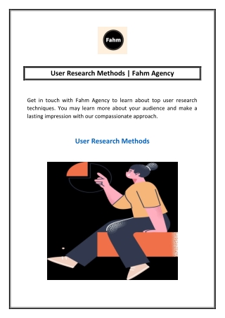 User Research Methods | Fahm Agency