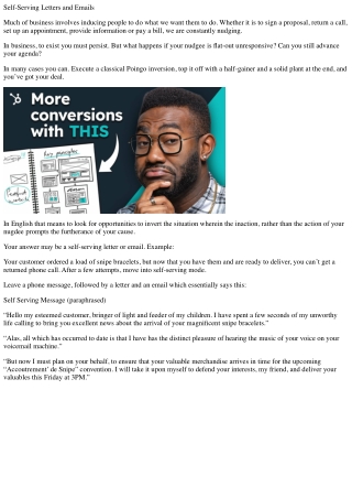 Self serving letters and emails