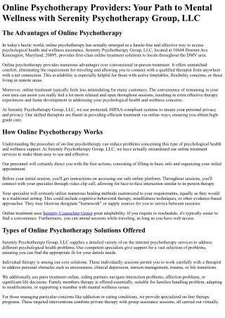 Serenity Psychotherapy Group