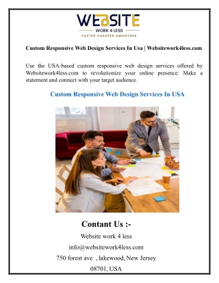 Custom Responsive Web Design Services In Usa Websitework4less.com