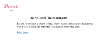 Bair's Lodge Bairslodge.com