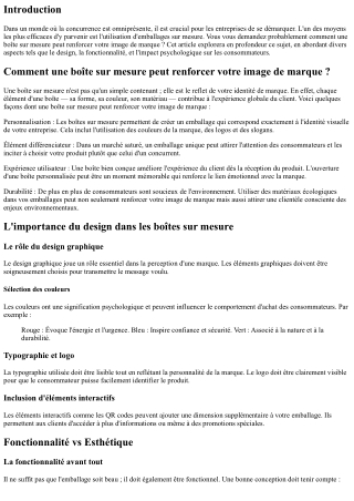 Comment une boîte sur mesure peut renforcer votre image de marque ?