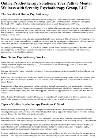 Serenity Psychotherapy Group