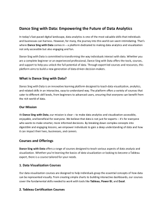 Dance Sing with Data_ Empowering the Future of Data Analytics