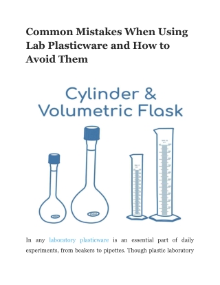 Essential Guide to Avoiding Common Mistakes with Lab Plasticware