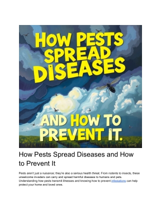How Pests Spread Diseases and How to Prevent It