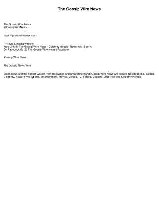 The Gossip Wire News