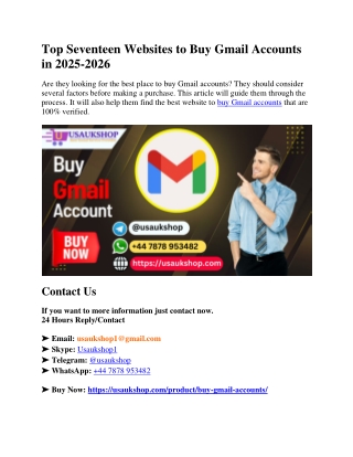 Top Seventeen Websites to Buy Gmail Accounts in 2025-2026