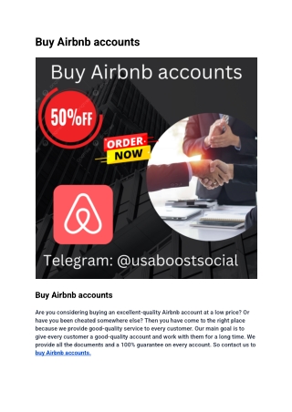 Buy Airbnb accounts
