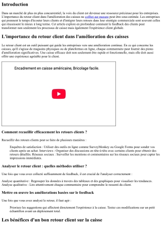 L'importance du retour client dans l'amélioration des caisses