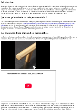 Comment Fabriquer une Boîte en Bois Personnalisée à la Maison