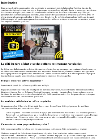 Le défi du zéro déchet avec des coffrets entièrement recyclables