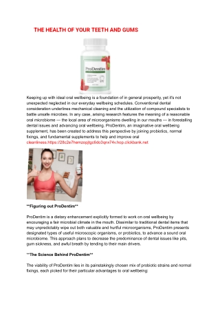 THE HEALTH OF YOUR TEETH AND GUM