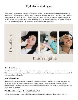 Hydrafacial sterling va