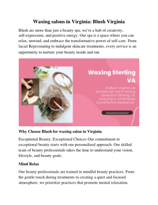 Waxing salons in virginia