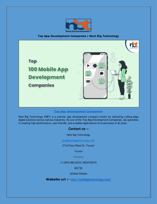 Top App Development Companies | Next Big Technology