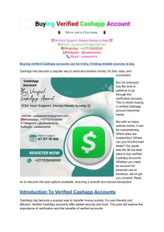 Buying Verified Cashapp Account