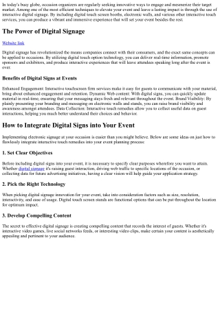 Raise Your Event with Interactive Digital Signage