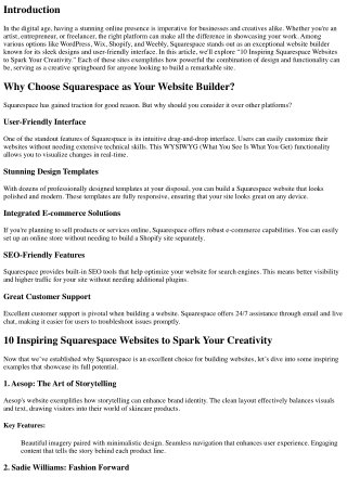 “10 Inspiring Squarespace Websites to Spark Your Creativity”