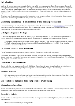 Unboxing experience : L'importance d'une bonne présentation
