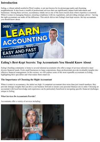 Ealing’s Best-Kept Secrets: Top Accountants You Should Know About