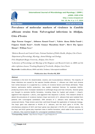 Prevalence of molecular markers of virulence in Candida albicans strains from