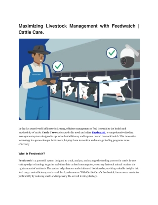 Maximizing Livestock Management with Feedwatch