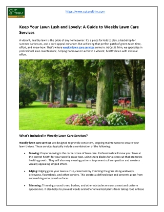 Keep Your Lawn Lush and Lovely