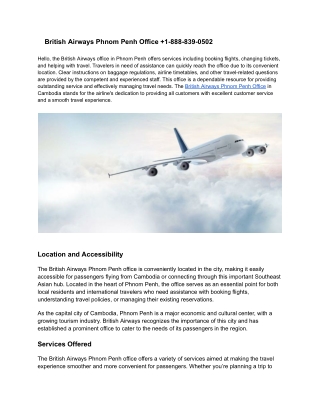 British Airways Phnom Penh Office