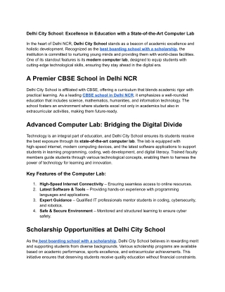 Delhi City School_ Excellence in Education with a State-of-the-Art Computer Lab(article)