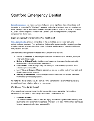 Stratford Emergency Dentist_