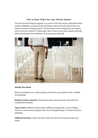 How to Rent Chairs for Last-Minute Events 1