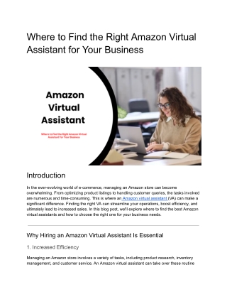Where to Find the Right Amazon Virtual Assistant for Your Business