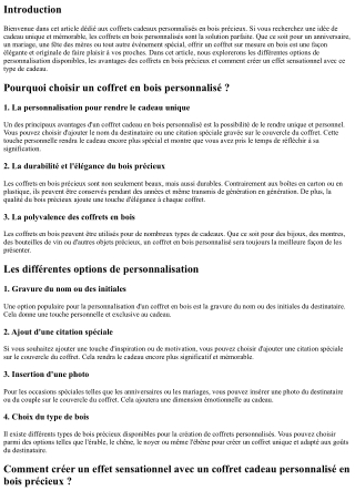 Faites sensation avec un coffret cadeau personnalisé en bois précieux