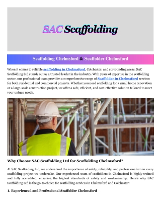 Scaffolder Chelmsford