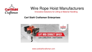Wire Rope Hoist Manufacturers