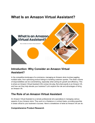 What Is an Amazon Virtual Assistant?