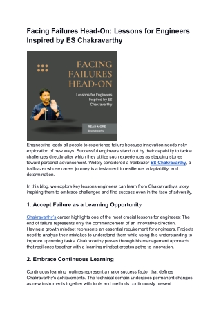 Facing Failures Head-On_ Lessons for Engineers Inspired by ES Chakravarthy