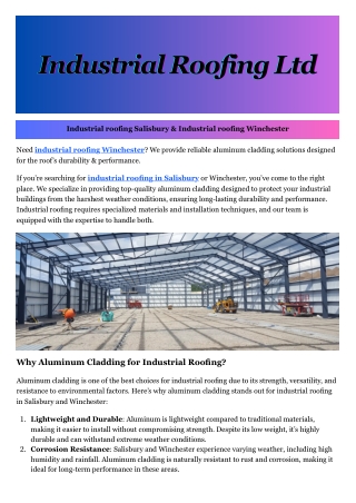 Industrial roofing Winchester