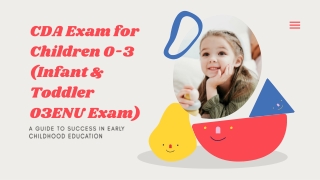 CDA Exam 0-3: What Every Childcare Expert Needs to Know!