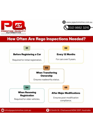 Ensure Compliance with Expert Rego Inspections by PQ Automotive