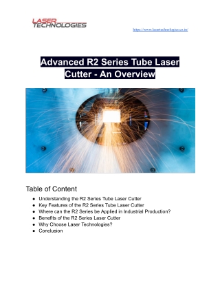 Advanced R2 Series Tube Laser Cutter - An Overview