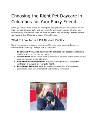 Choosing the Right Pet Daycare in Columbus for Your Furry Friend