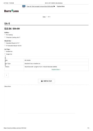 SA-5 Carbide Burrs| Burrs4less