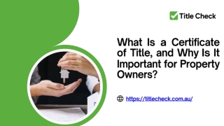 What Is a Certificate of Title, and Why Is It Important for Property Owners